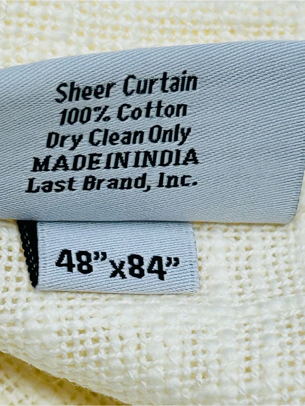 QUINCE Set Of 2 48x84 Cotton Sheer Curtains Ivory 9715